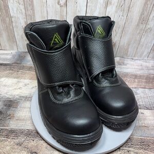 Safetline Mens Black Leather Welding Work Boots Safety Shoes Size BR 40 US 9/9.5